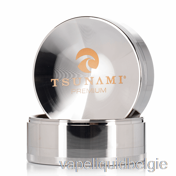 Vape België Tsunami 3.9inch 4-delige Verzonken Top Grinder Zilver (100mm)